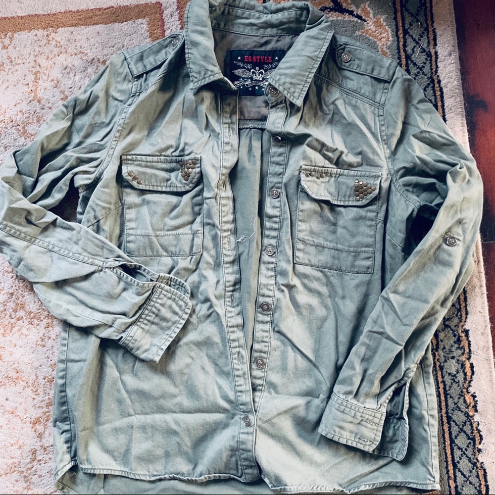 Green button down jacket / shirt